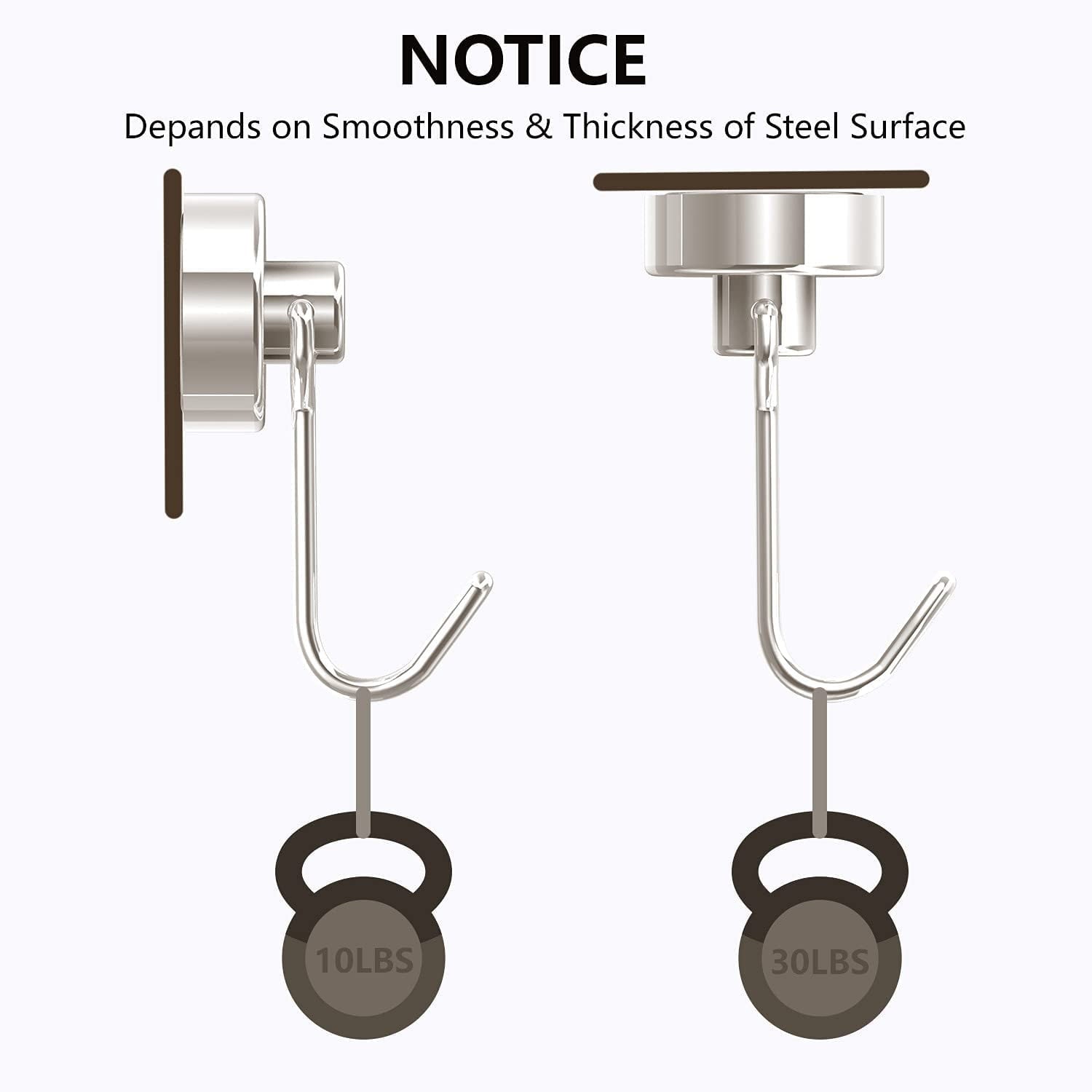 Heavy-Duty Magnetic Hooks (8-Pack)