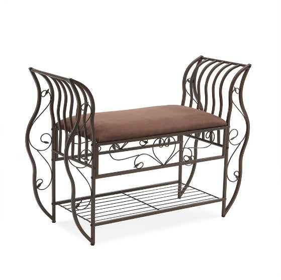 Entryway Storage Bench with Armrests