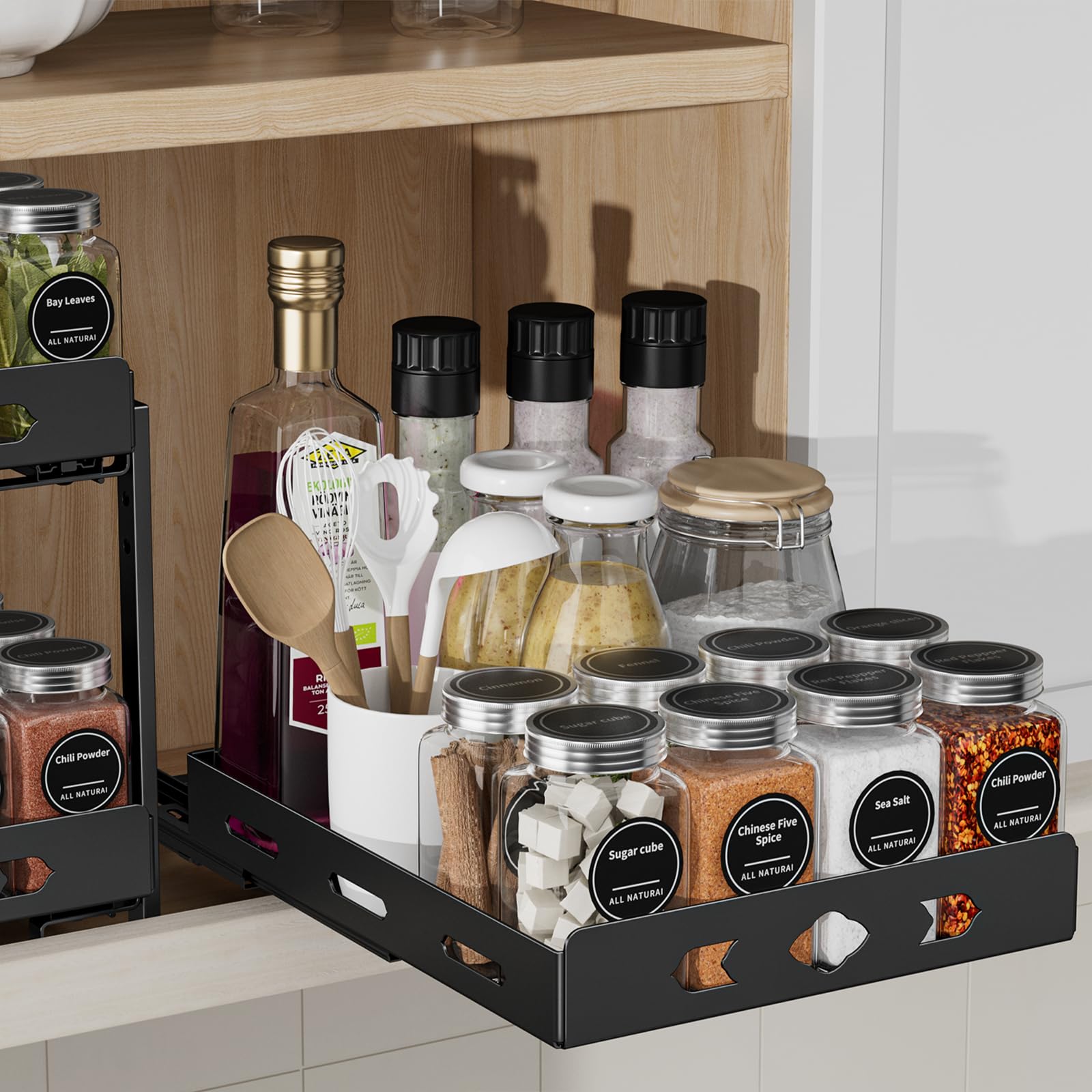 3-Tier Expandable Spice Drawer Organizer