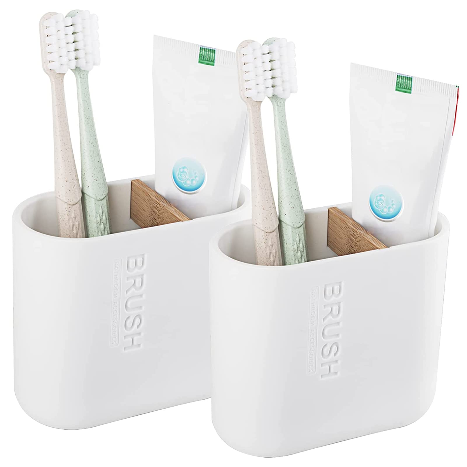Bamboo Toothbrush & Toothpaste Organizer