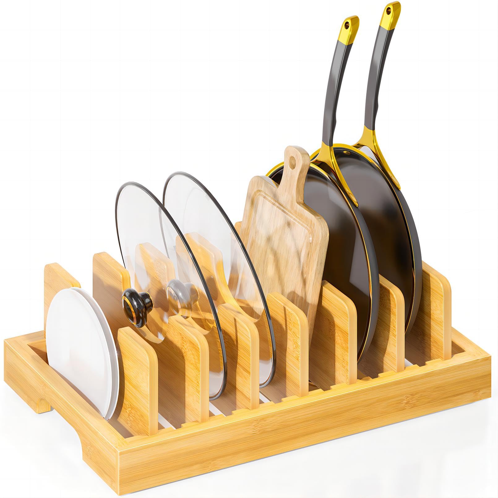 Bamboo Pot & Pan Organizer
