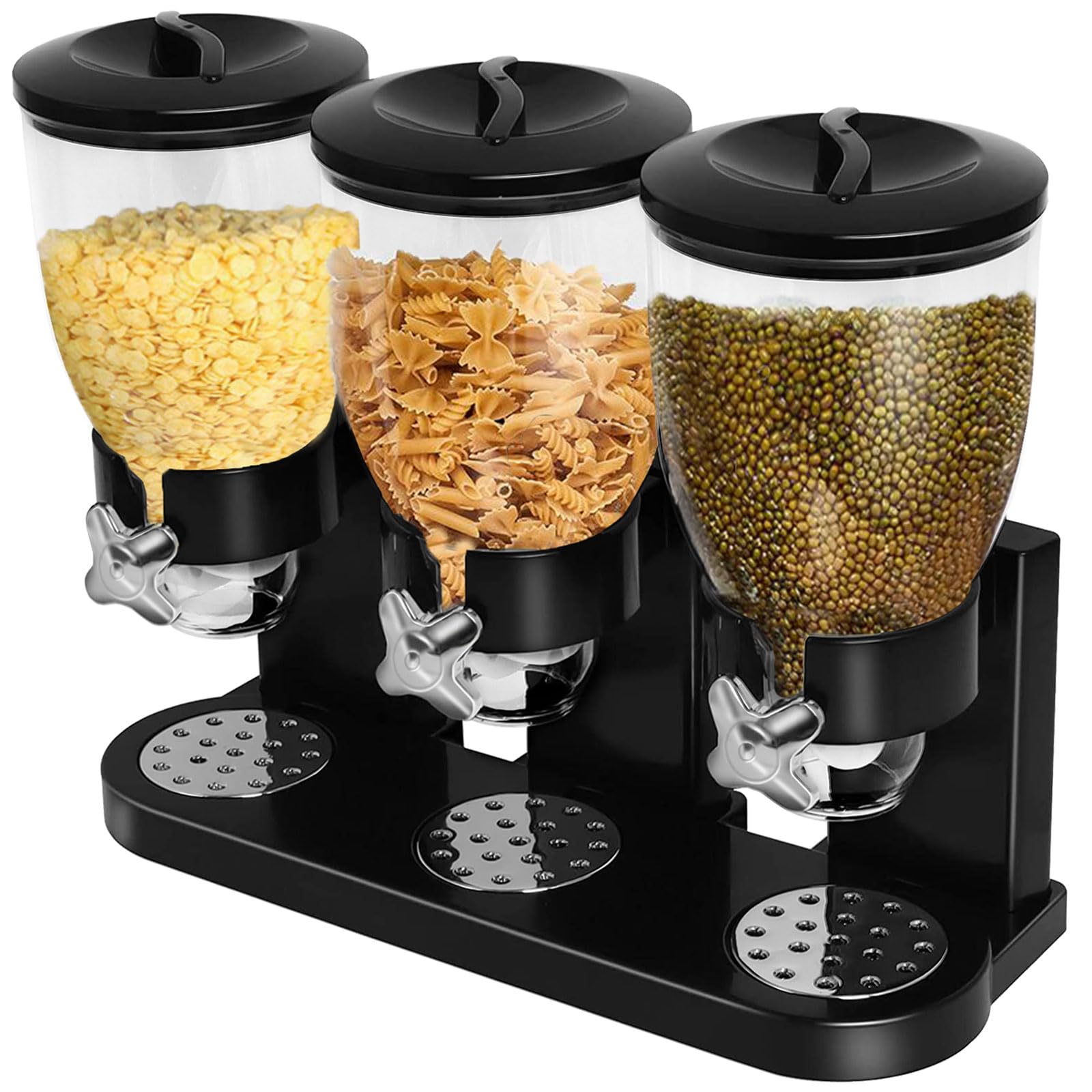 Triple Cereal Dispenser & Dry Food Storage Organizer