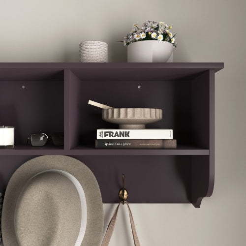 Espresso Entryway Wall Mounted Coat Rack